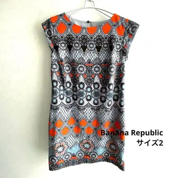 바나나 리퍼블릭 미니 슬리브리스 원피스 기하학 패턴 2