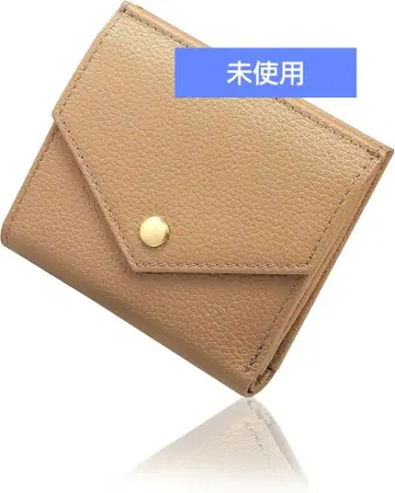 미사용 얼룩 두 접이식 지갑 브라운