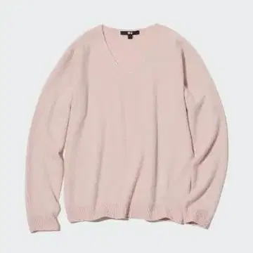 3D 캐시미어 V넥 스웨터 (긴팔) 핑크 XL