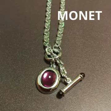 MONET 보라색 실버 체인 목걸이
