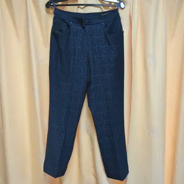 이타리야 다크 블루 로고 프린트 데님 팬츠