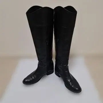 [ 새상품급 ] 모드 에 자코모 디시 블랙 가죽 롱 부츠 사이드 지퍼