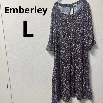 Emberley 플라워 프린트 7부 소매 원피스 [ L ]