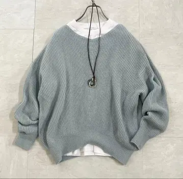 컨디션 최상 러브디크 봉봉 편하찌 니트 풀오버 색스 블루