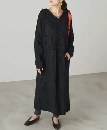 새상품 eversince 캐시미어 울 케이블 니트 원피스