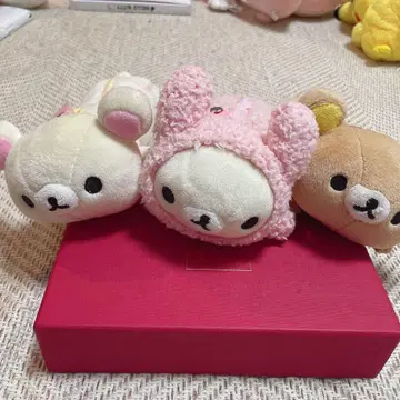 리락쿠마 봉제 인형 파우치 세트 3점