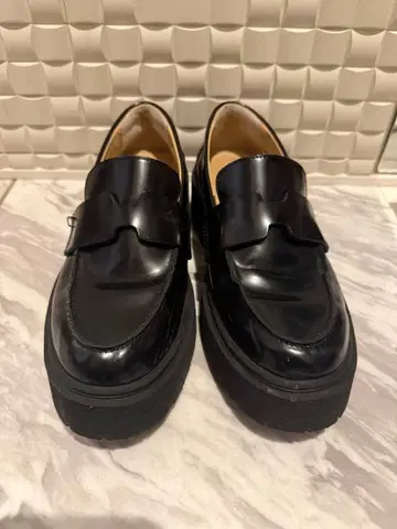 블랙 로퍼 신발 천연 가죽 36