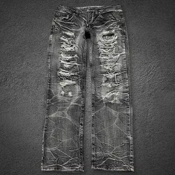 archive destroyed studded denim pants