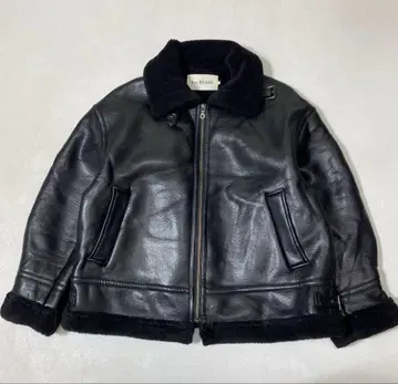 Ray BEAMS 페이크 무스탕 보머 블루종 블랙