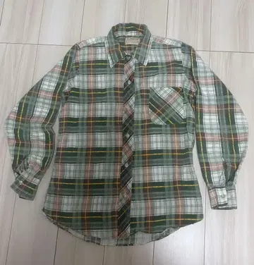90s KLONDIKE 빈티지 플란넬 셔츠 톤 다운 그린 레어 배색