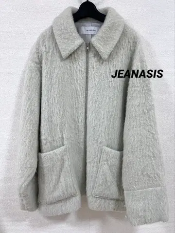 [ JEANASIS ] 샤기 ZIP 미들 코트 ( gray )