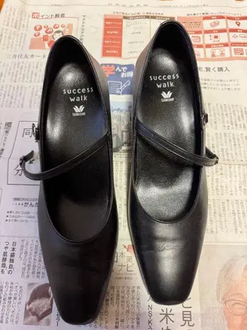 SUCCESS WALK 와코루 WACOAL 블랙 스트랩 펌프스