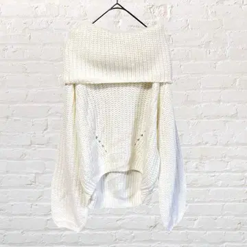 12182 GORGE 골지 오프숄더 니트 스웨터 화이트 구제 의류