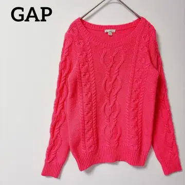 GAP 갭 케이블 짜임 니트 스웨터 [ XS ] 긴팔 핑크 심플 화려함