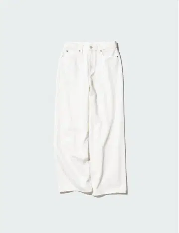 유니클로 와이드 스트레이트 청바지 화이트