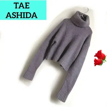 TAE ASHIDA 퍼플 터틀넥 니트 알파카 혼방 레어