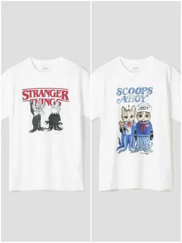 히구치 유코 T셔츠 고양이 2벌 세트