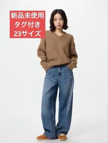 배기 커브 청바지 BLUE 23 사이즈