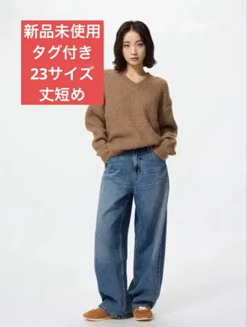 UNIQLO 배기 커브 청바지 BLUE 23사이즈 (기장 짧음)
