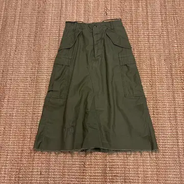 군복 리메이크 스커트 올리브 그린