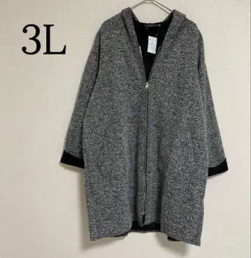 안감 벨로아 소재 롱 코트 집업 트위드풍 코트 3L 블랙 계열 긴팔