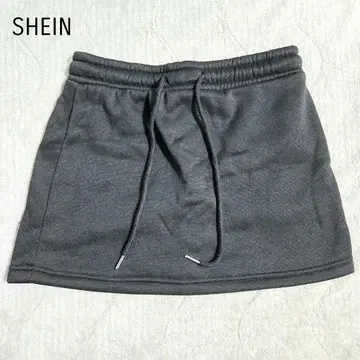 SHEIN 타이트 미니 스커트 블랙 속기모 허리밴딩 드로 코드