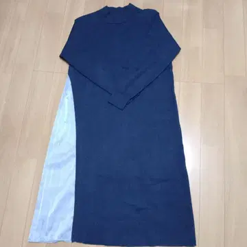 바빌론 BABYLON 니트 원피스 플리츠 네이비