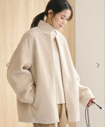 그린 라벨 릴랙싱 보아 노카라 블루종 내추럴 새상품!