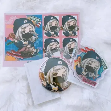 산즈 하루치요 브로마이드 캔뱃지 아크릴 키링 마루쿠지