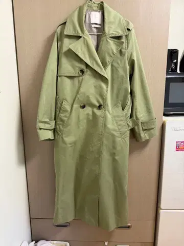 Mango 라이트 그린 트렌치코트 롱 기장 XS