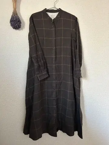 무인양품 원피스 브라운 체크 S 사이즈