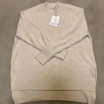 NARU 하이넥 코튼 니트 아이보리