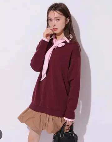 미사용 택 포함 마이 스트라다 보타이 벌룬 도킹 원피스 브라운 S