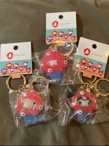 산리오 미야쿠미야쿠 클리어 키링 마이멜로디 쿠로미 키티 3개 세트