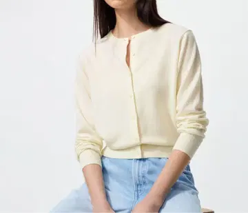 유니클로 메리노 크루넥 가디건