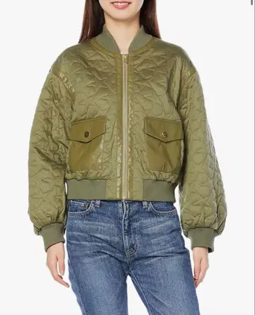 그레이스 콘티넨탈 블루종 숏 퀼팅 카키