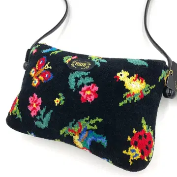 [ 미사용 새상품 ] 페이러 미니 숄더백 블랙 꽃무늬 FEILER