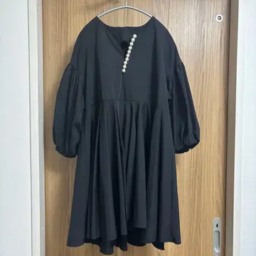 블랙 펄 버튼 튜닉 사이즈 F