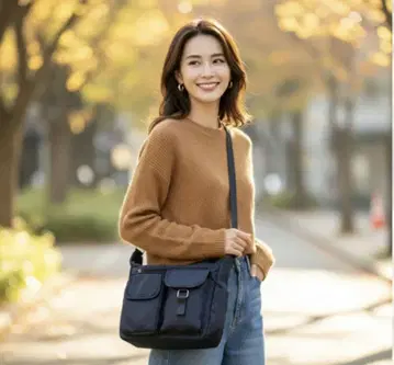 블랙 나일론 숄더백