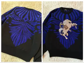 CALBARI 말 디자인 자수 패치 스웨터 화려한 레트로 빈티지 한국