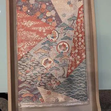 럭셔리 후쿠로 오비 다색 꽃무늬