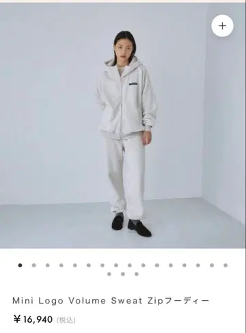 미니 로고 볼륨 스웨트 집 후디 화이트