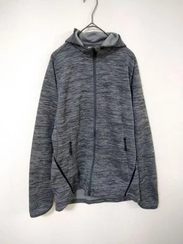 아디다스 집업 후디 여성용 M 그레이 색상 멜란지 패턴 왼쪽 어깨 로고