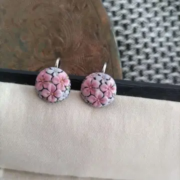 슌켄 꽃 귀찌 도자기 빈티지