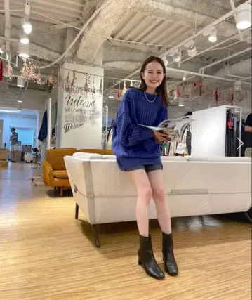 mystic 스키퍼 메쉬 니트 파랑