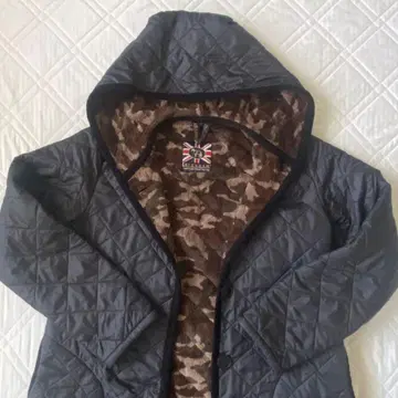 라벤햄 퀼팅 코트 블랙 카모플라주 카모플라쥬 38 M 사이즈 보아 안감