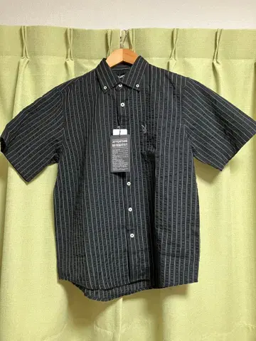 playboy 반팔 셔츠 블랙 화이트 스트라이프 미사용 새상품