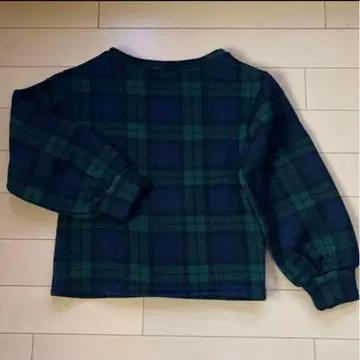 트레이닝복 타탄 체크 도톰 맨투맨 속기모 볼륨 슬리브