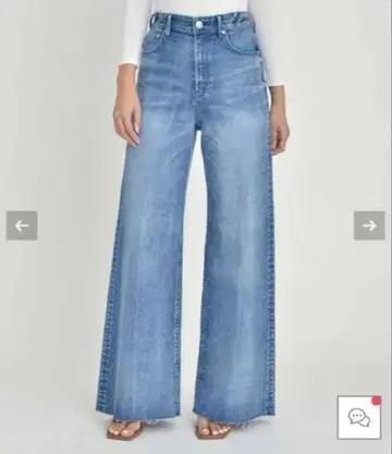 야누크 22 와이드 플레어 데님 팬츠 턱 청바지