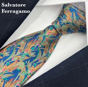 [ 새상품급 ] 페라가모 넥타이 블루 계열 네이비 명품 고급 실크